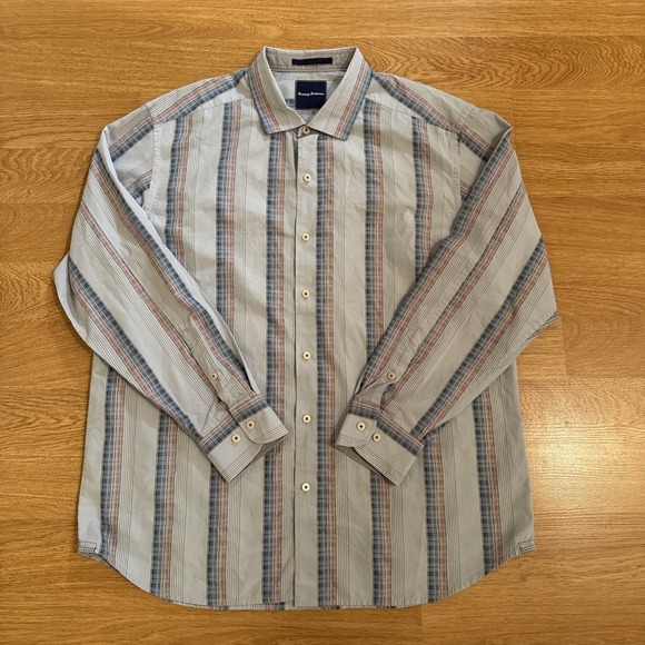 Tommy Bahama Other - Tommy‎ Bahama Shirt Men's XL Multicolor Striped Cotton/ Silk Blend Beach Preppy